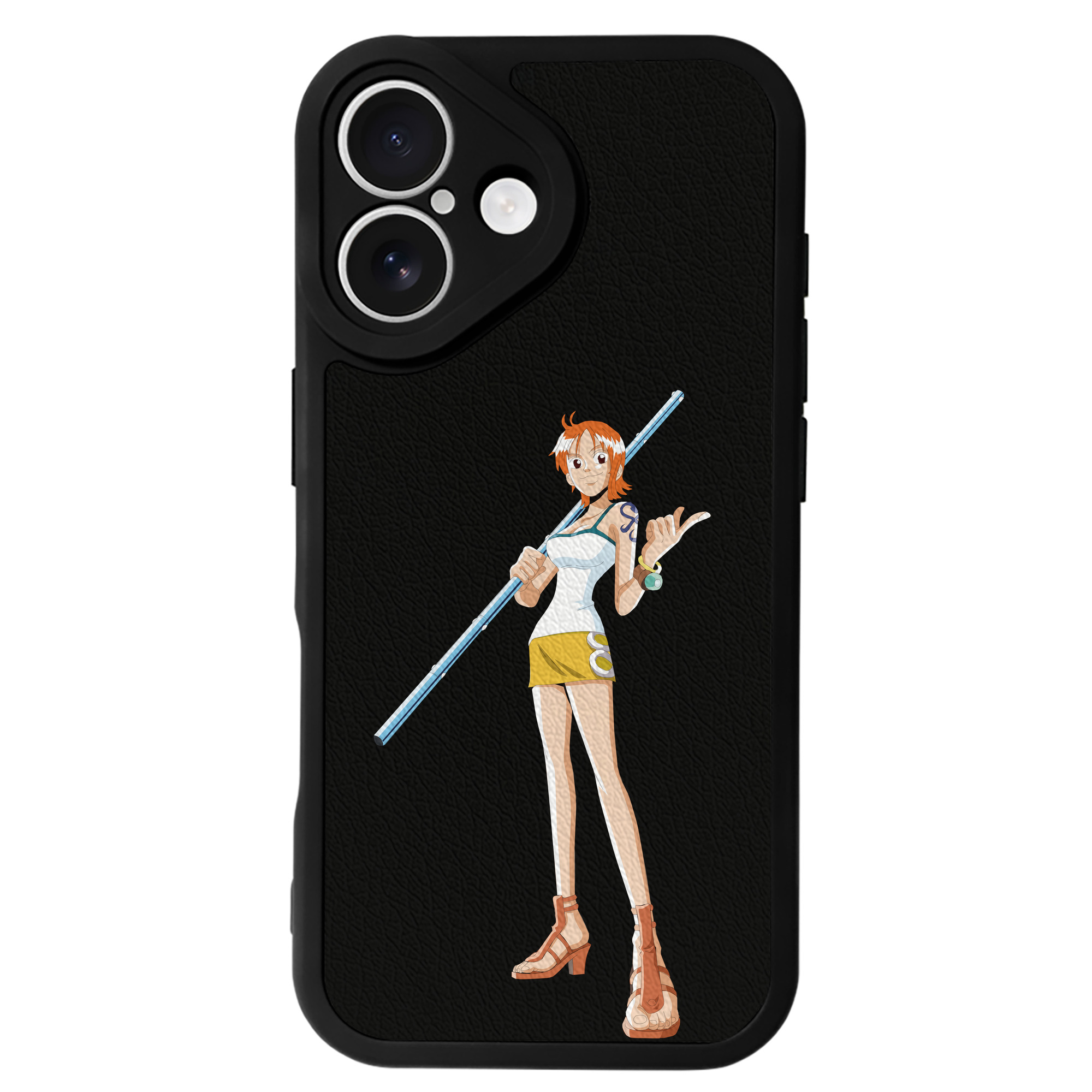 （画像用） ワンピース ナミ ONE PIECE Nami 【iPhone 16シリーズ対応】シリコンスマホケース（レザー調） 材質：シリコン